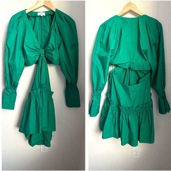 A.L.C Alexa Green Dress Size 6 - Picture 4 of 6